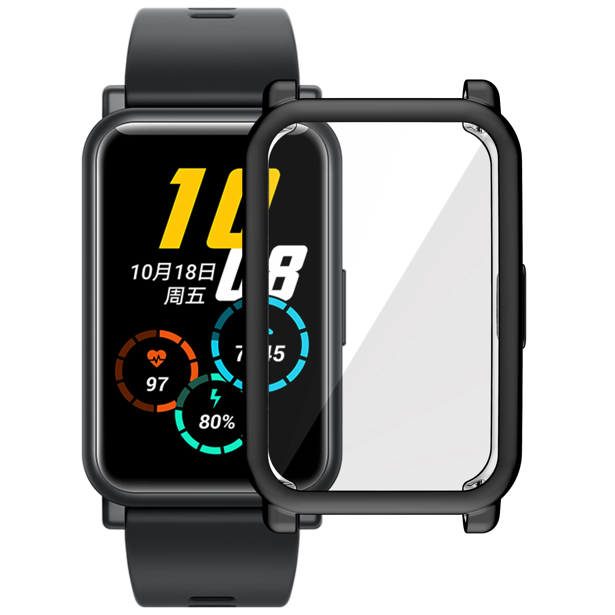 

Soft Case For Honor Watch ES Strap TPU Plated All-Around Screen Protector Cover Bumper Protector Full Cover Screen Protection