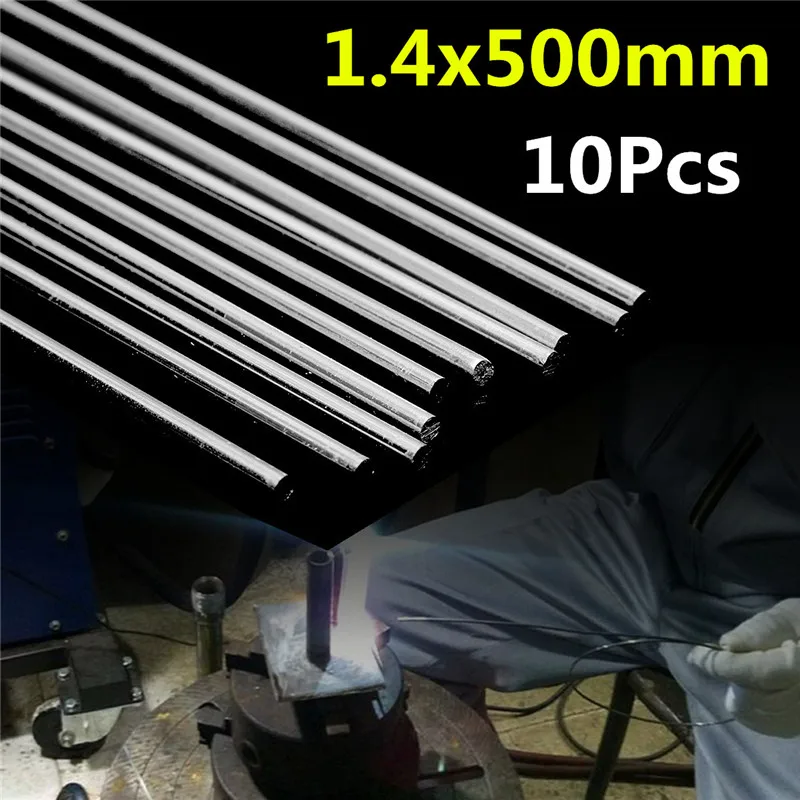 

10Pcs 1.4x500mm Aluminum Repair Welding Brazing Soldering Rods Low Temperature Welding Tools