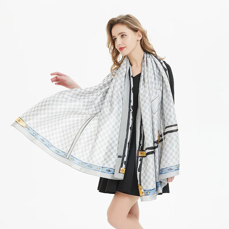 2020 летний градиентный шелковый шарф для женщин/дам модные длинные шали и накидки