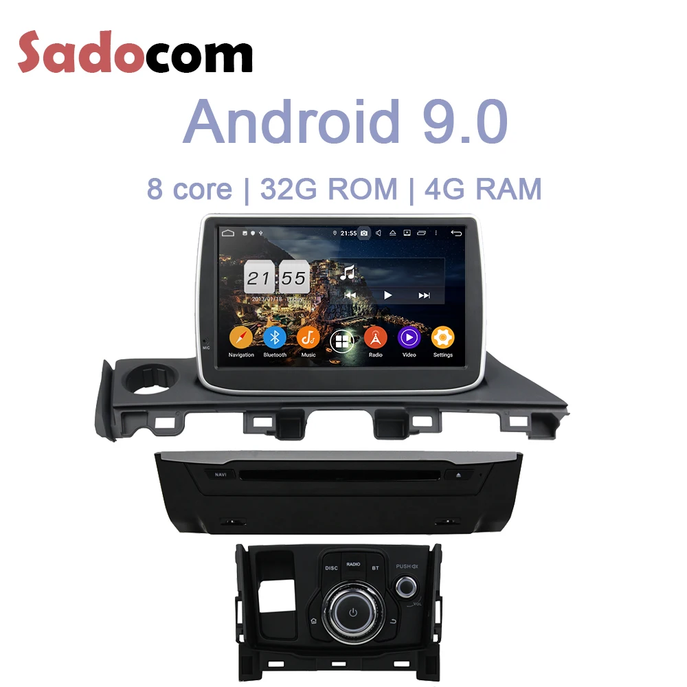 Автомобильный DVD-плеер 9 дюймов DSP Android 0 8 ядер 32 ГБ + 4 Гб ОЗУ стерео GPS ГЛОНАСС карта
