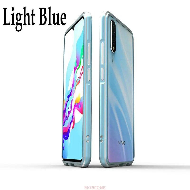 Vivo S1 V1907 6,38 ''Z5 Y7s рамка роскошный тонкий противоударный защитный чехол Vivo IQOO Neo/V17 NEO Алюминиевый металлический бампер крышка Капа - Цвет: Light blue