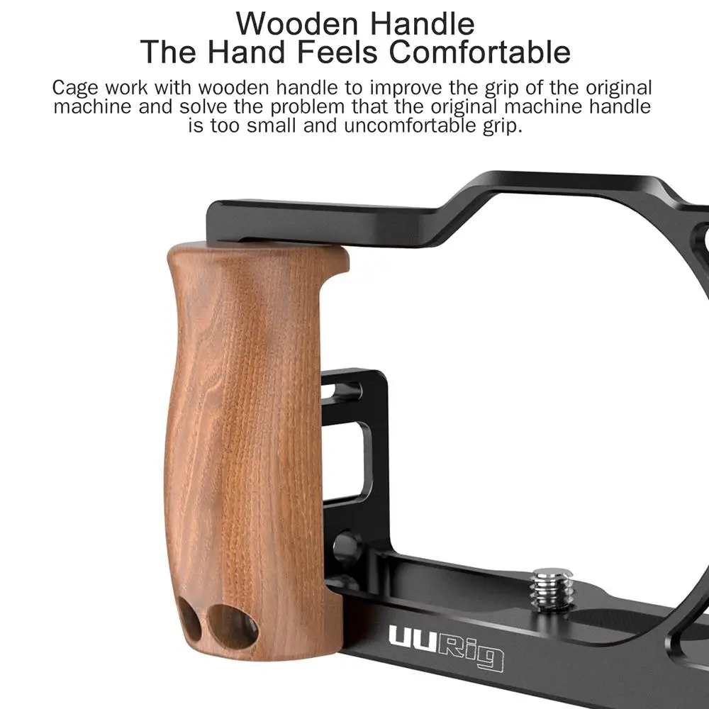 Камера клетка Rig рамка Корпус стабилизатор с деревянной ручкой рукоятка холодная