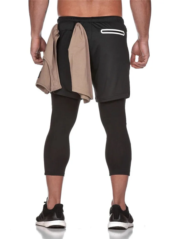 Брюки мужские спортивные быстросохнущие на молнии штаны для бега и фитнеса 2 в