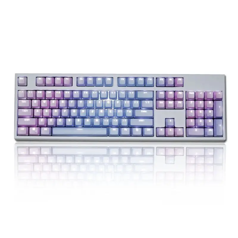 

1 Set Replaceable PBT Keycaps 87 104 108 Transparent Lettering Keys Double Shot 090F