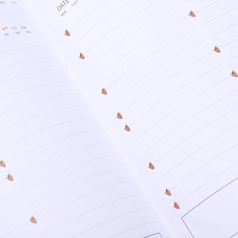 

Creative Hardcover Year Plan Notebook 365 Days Inner Page Monthly Daily Planner Organizer Diary, Leaves&Lemon