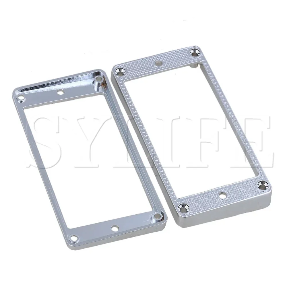 2x Chrome Metal Electric Guitar Curved Humbucker Pickup Mounting Rings | Спорт и развлечения