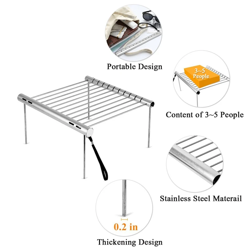 Лучший 1 комплект Портативный Кемпинг Гриль легкий многофункциональный