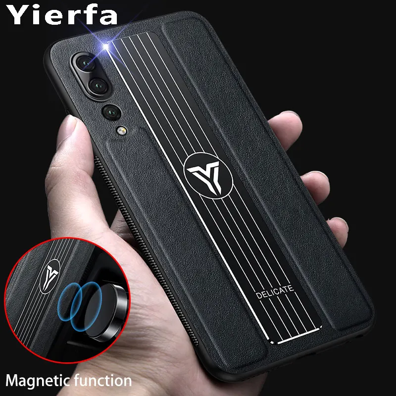 Противоударный чехол для Huawei Mate 20 силиконовый бампер Металлическая магнитная