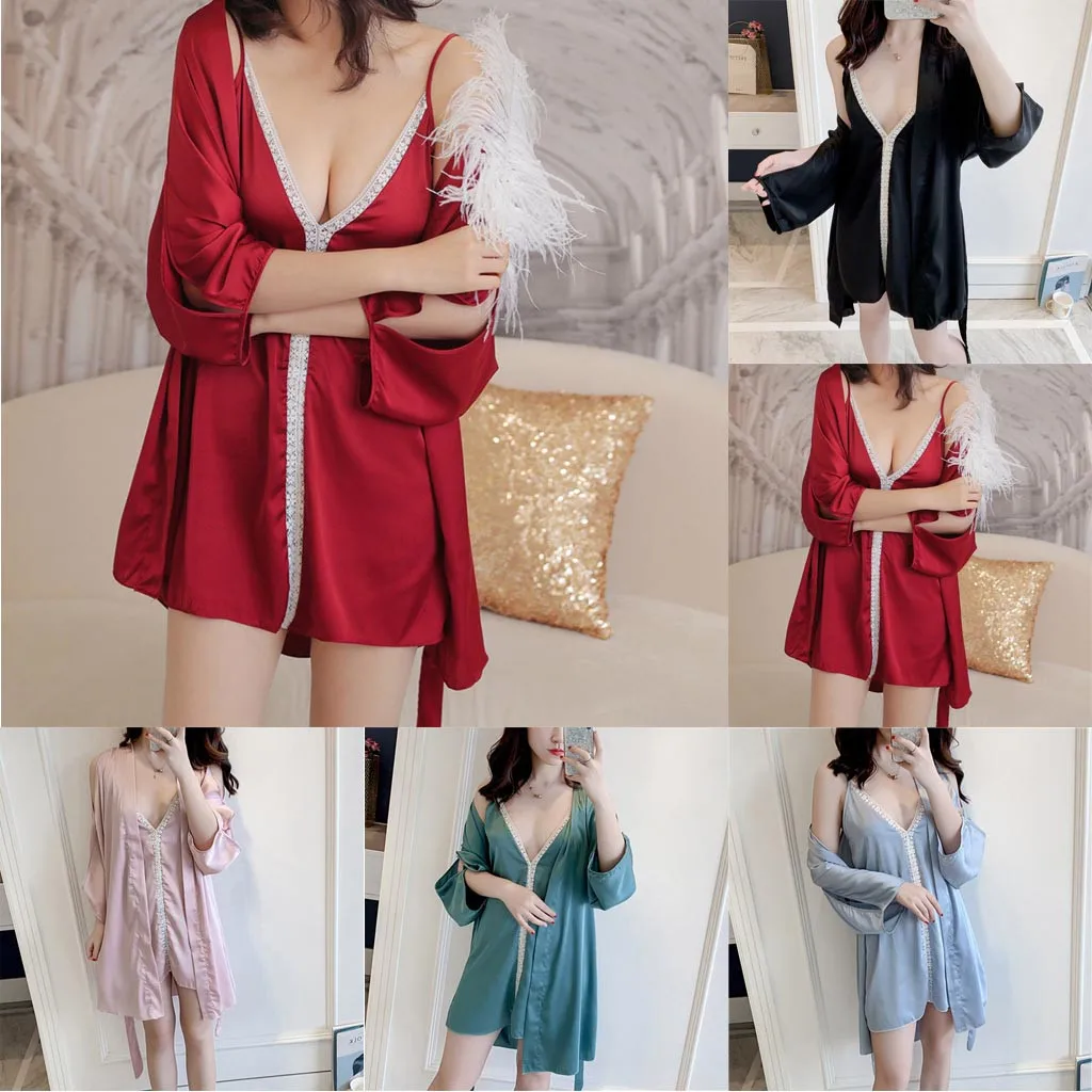 SAGACE слинг ночные рубашки свадебные женские осенние сексуальные пижамы платье