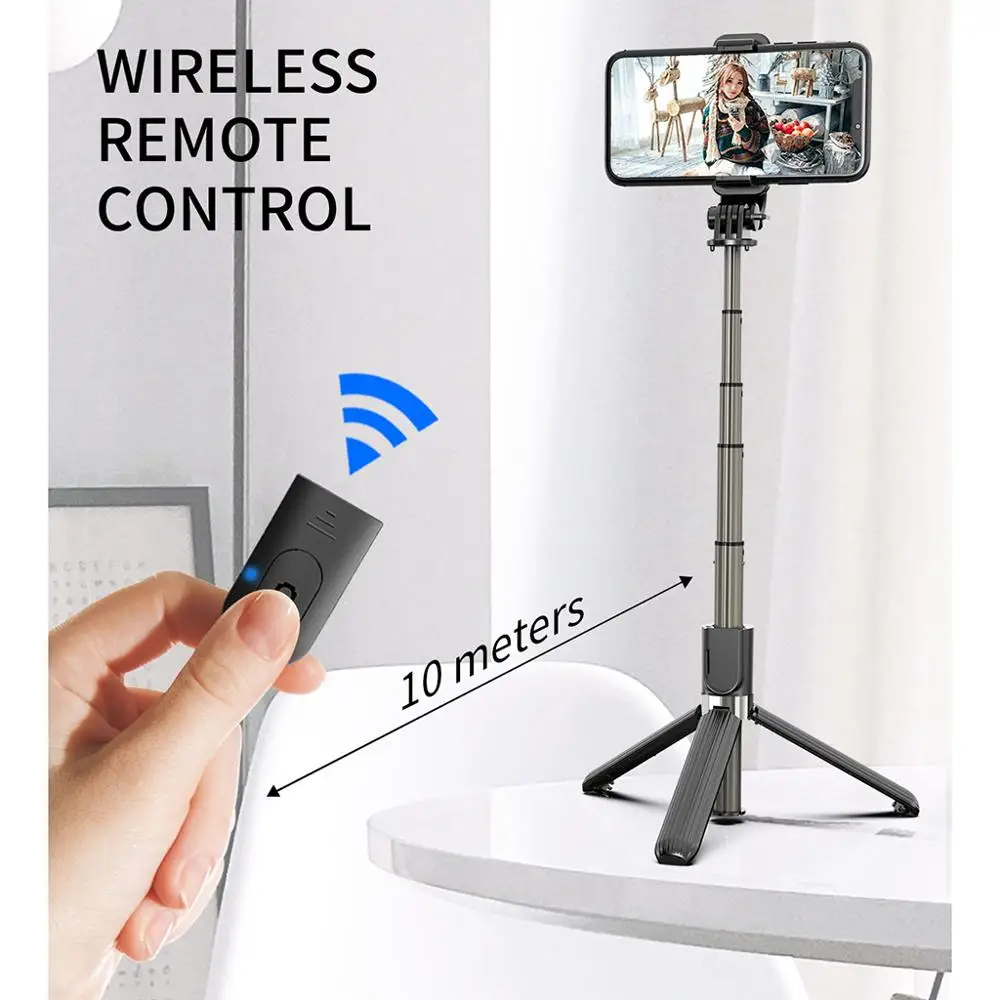 

Wireless Bluetooth Selfie Stick Mini Tripod Handheld Gimbal Stabilizer Holder Adjustable Foldable Selfie Stand for iPhone