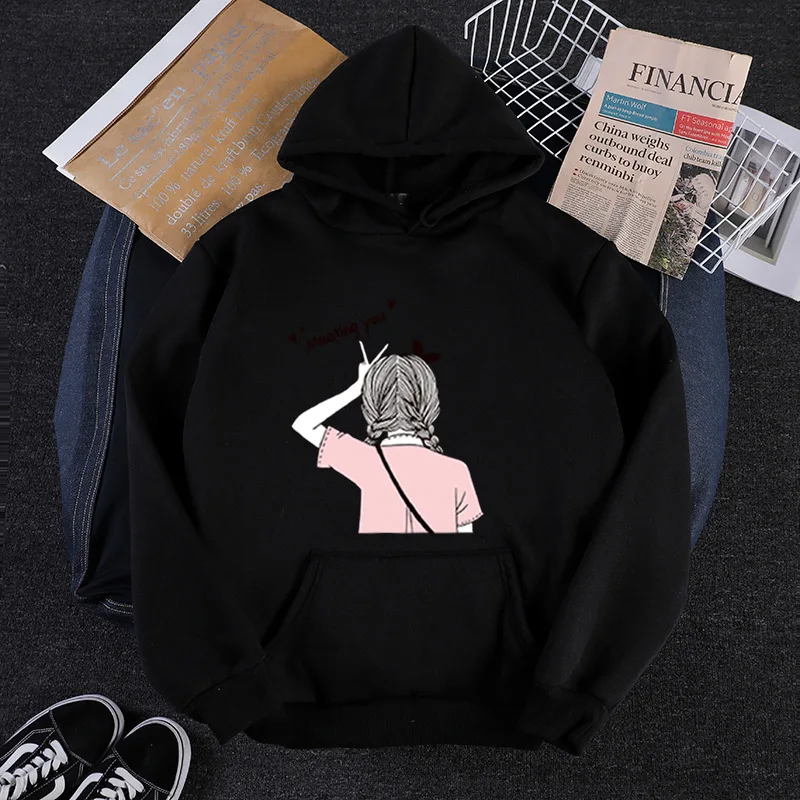 Shellsuning/забавная розовая толстовка с принтом для девочек Женская уличная одежда