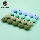 Силиконовые бусины Let's Make, 100 шт., 15 мм, не содержат бисфенола А, для детского ожерелья детская игрушка-прорезыватель, цепочка для сосков, аксессуары