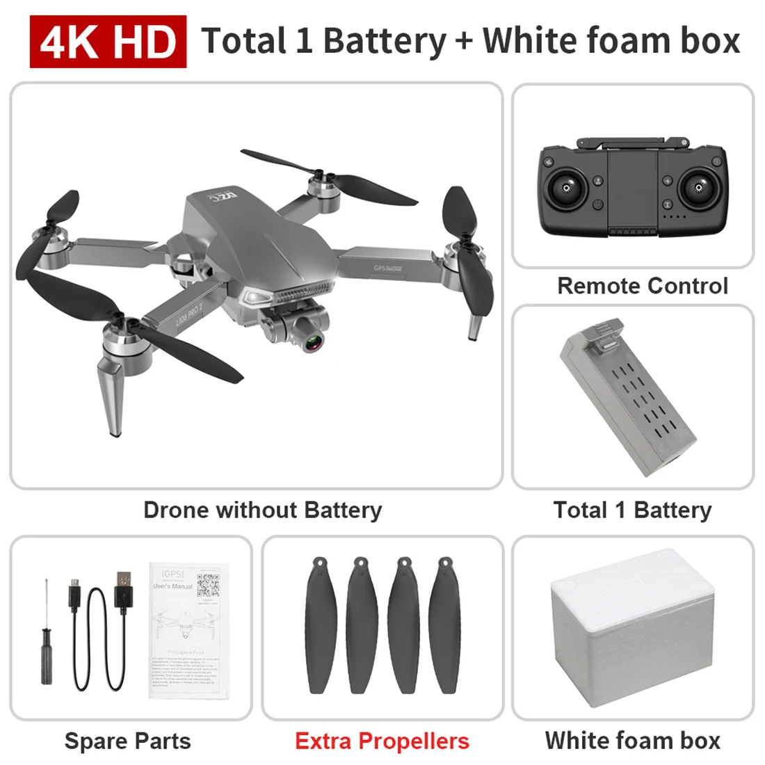 

LYZRC L106 Pro2 4K HD Dual Camera Drone with 2-alex Gimbal Camera 5G WIFI GPS Optical Flow Positioning Brushless Quadcopter Toy