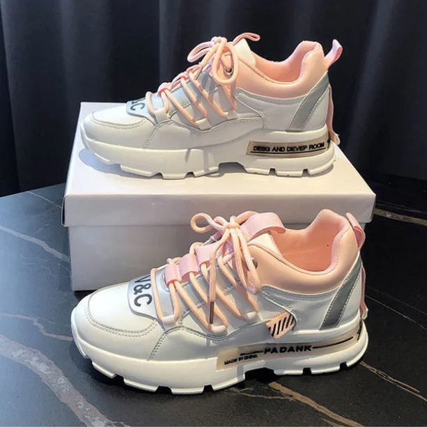 

2020 Spring Summer Breathable Thick Mesh Shoes Leisure Sports Shoes Fashion Casual Running Shoes Womens Sneakers