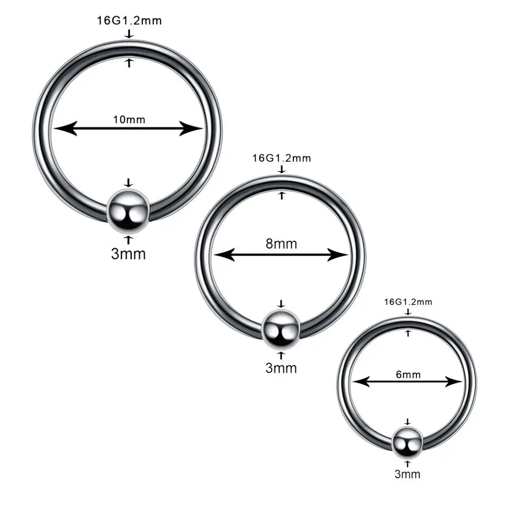 40 шт. кольца для пирсинга тела из хирургической стали | Украшения и аксессуары