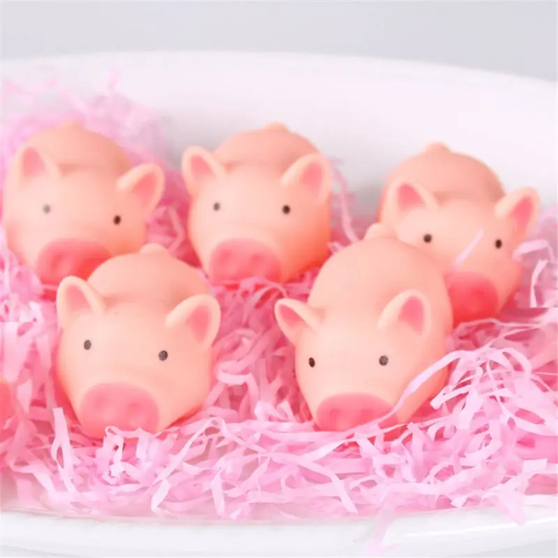 Kawaii розовая свинья животное сжимаемая игрушка детская ванна звонок в спальню
