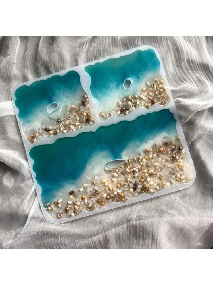 

DIY Epoxy Resin Mold Irregular Square Ornaments Home Decorations Silicone Mould