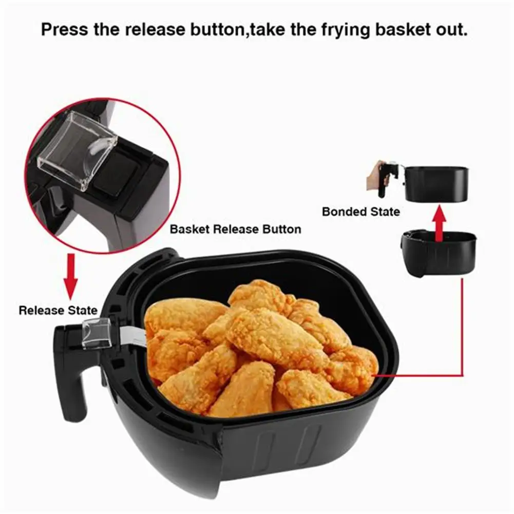 

Kaf1800p-d1 120v 5.6quarts 5.3 L Air Fryer Shelf Food Clip Set Us Plug