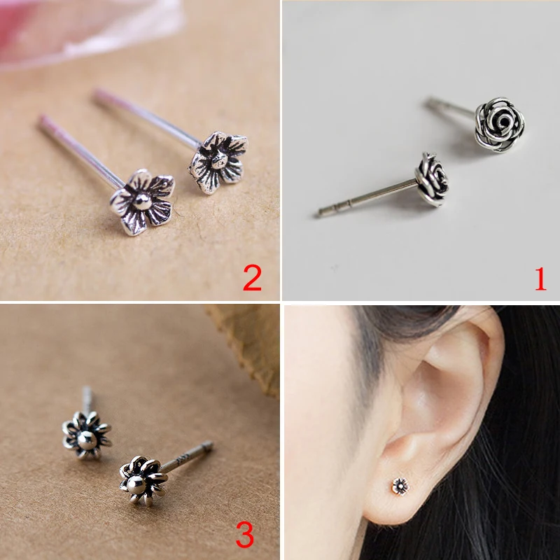 Женские серьги-гвоздики в виде маленьких цветов | Украшения и аксессуары