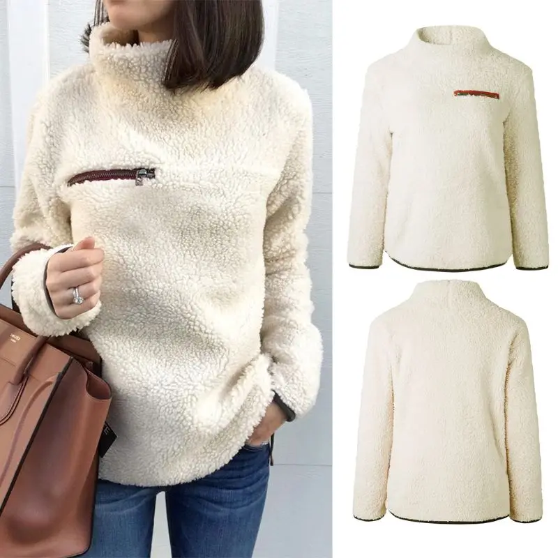 2019 женские осенние зимние мягкие пушистые одноцветные молнии водолазка