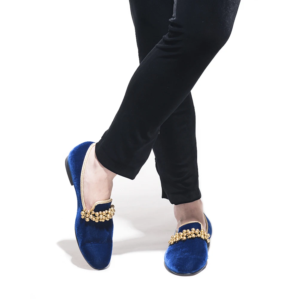 Piergitar/новый стиль мужские бархатные туфли ручной работы с отделкой бисером