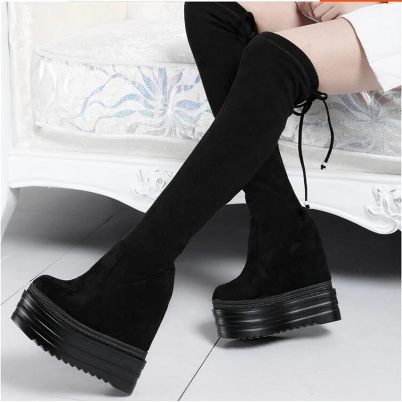 Сапоги выше колена Женская осенне зимняя женская обувь новая бархатная на