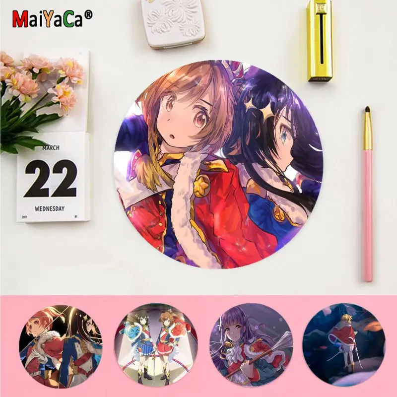 

Maiyaca Custom Skin Revue Starlight Customized laptop Gaming round mouse pad gaming Mousepad Rug For PC Laptop Notebook