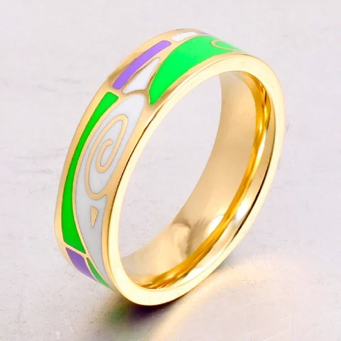 Дропшиппинг Новые нержавеющие стальные кольца ювелирные изделия красочные геометрические Эмалированные кольца для женщин лучшие друзья праздничные подарки