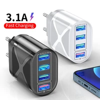 5v 3a mobile phone charger qc3 0 4 port fast charge usb charging us uk eu power adapter plug for samsung a71oppoxiaomi 11