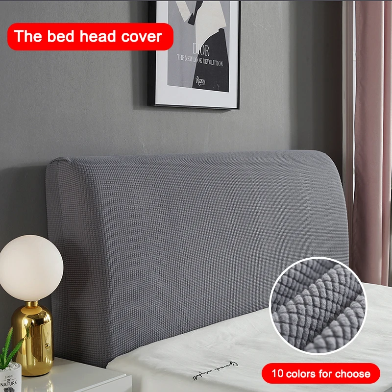 

Elastic Bedhead Cover All-inclusive Bed Head Cover Solid Color Bed Head Back Protection Headboard Dust Cover Bedroom Decor