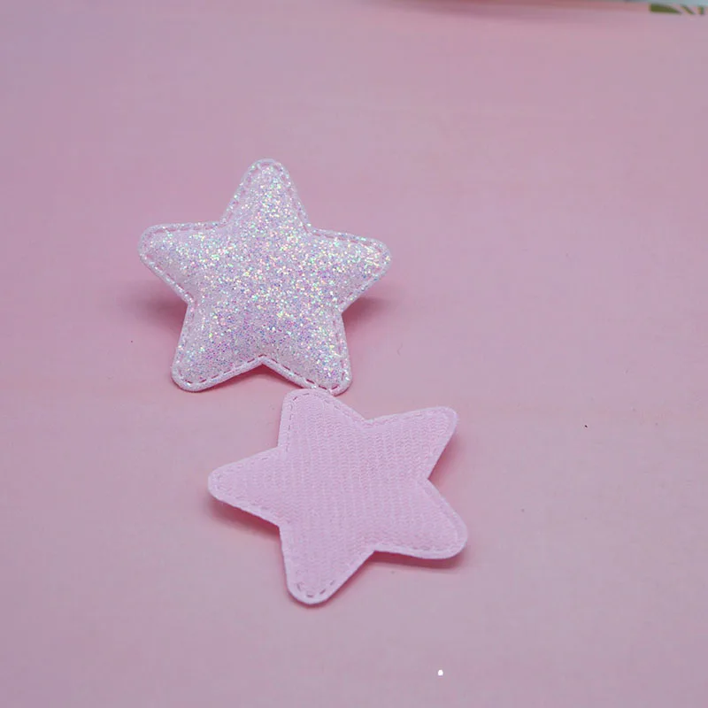 light pink 32 шт./лот 5 см блестящая Звезда патчи Аппликации для рукоделия одежды Швейные принадлежности "сделай сам" заколки для волос аксессуары - Color: light pink
