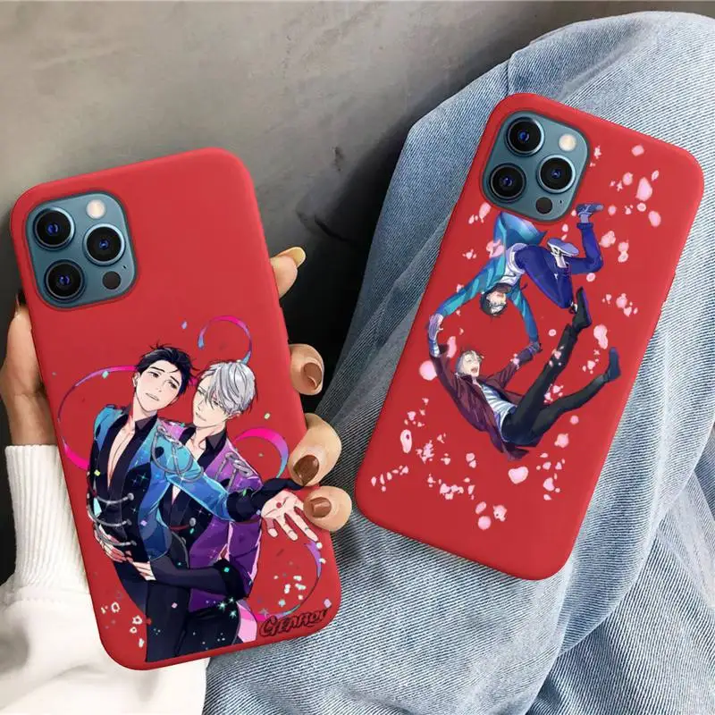 

Hot Yuri On Ice Anime Phone Case Soft Solid Color for iPhone 11 12 13 mini pro XS MAX 8 7 6 6S Plus X XR
