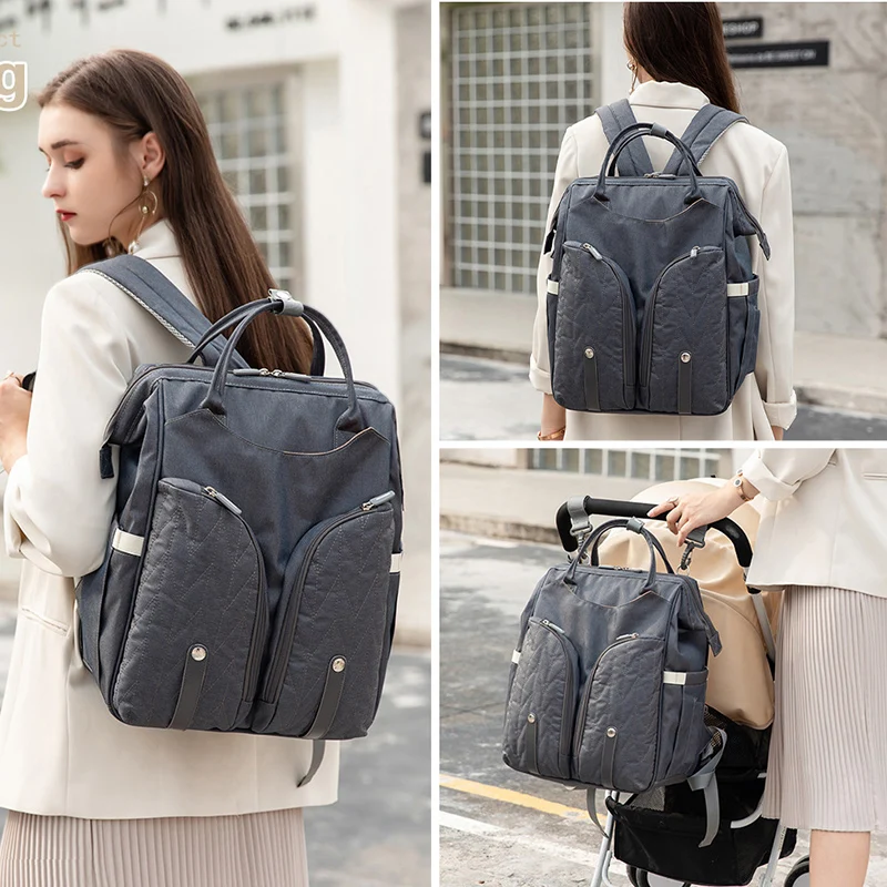 

Складная детская кровать, сумка для мамы, вместительная сумка для подгузников, портативный водонепроницаемый рюкзак для мам, сумки для корм...