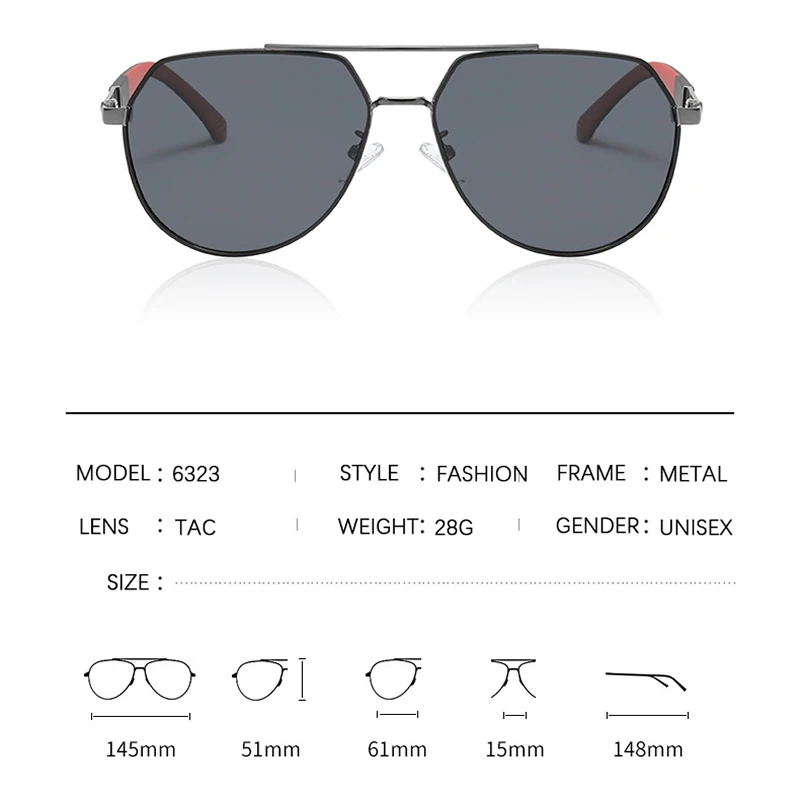 Классические поляризованные солнцезащитные очки HD с металлической оправой