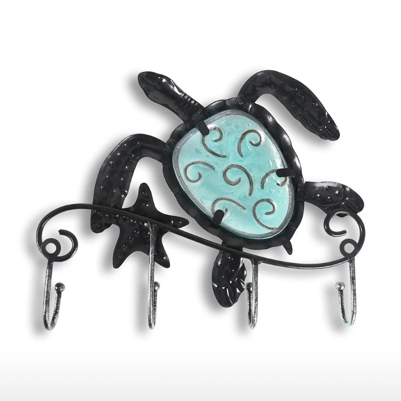 

Wall Mounted Key Holder Turtle Wall Hooks Iron Key Hook Rustic Wall Decorative Hook Living Room Bathroom Ornament
