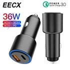 Автомобильное зарядное устройство PD Quick Charge 3,0, быстрая зарядка, двойной USB-порт, 36 Вт, зарядное устройство для телефона, зарядное устройство для ноутбука для iPhone, Samsung, Xiaomi, автомобильное зарядное устройство USB C
