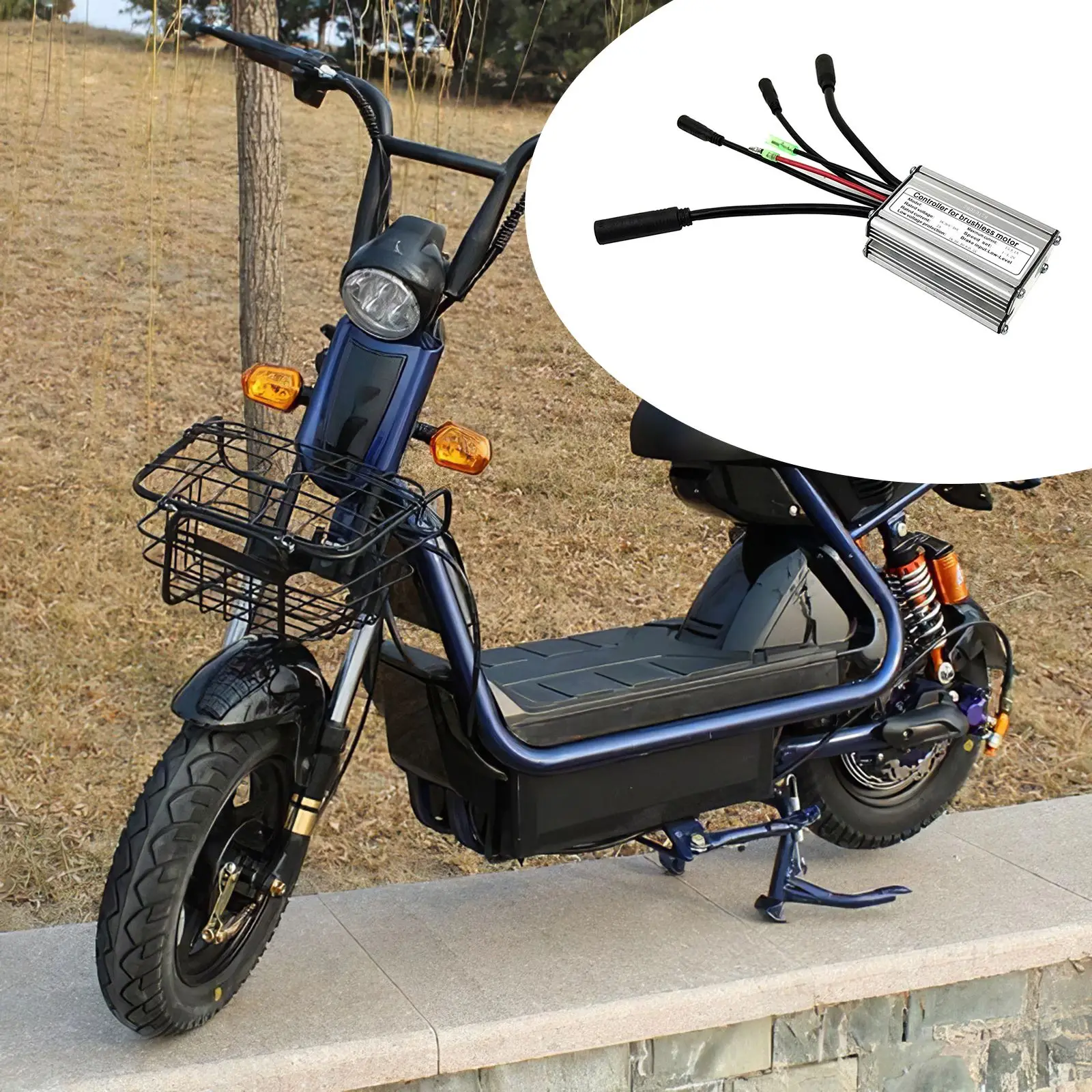 

36/48V E-Bike Aluminum Alloy All Waterproof Heads Controller Square Wave Controller E-Bike Brushless Controller 15A 6 Tube