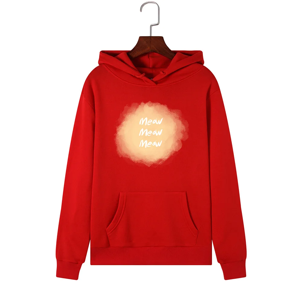 Женская толстовка с длинным рукавом SINGRAIN теплая свободная забавным принтом на