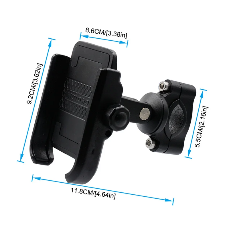 

Riding Aluminum Alloy Black Mobile Phone Holder Motorcycle Handle GPS Navigator Fixing Seat Electric Vehicle Smart Phone Bracket