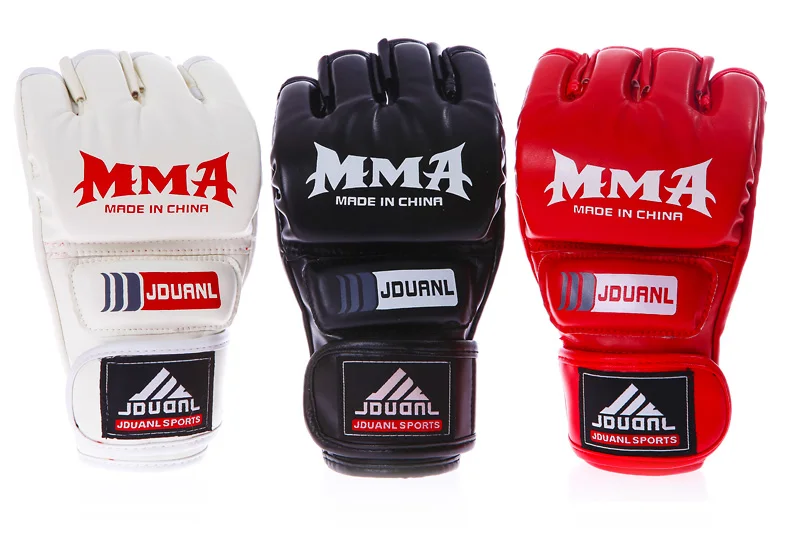 JDUanL ураган Половина Пальца боксерские перчатки ММА Боксерские перчатки UFC боксерские Перчатки тренировочные бои Санда половина пальцев перчатки