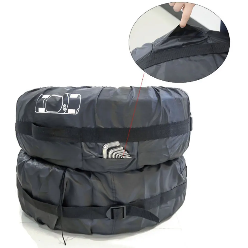 4Pcs/Lot Car Spare Tire Cover Case Polyester Auto Wheel Tires Storage Bags Vehicle Tyre Accessories Dust-proof Protector Styling |