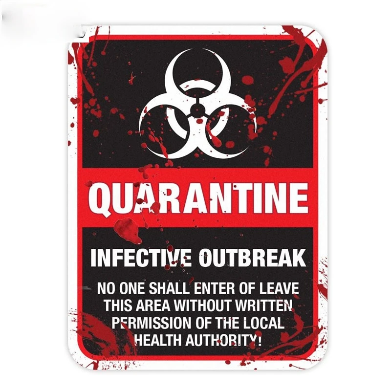 

Funny Car Sticker Zombie Warning Quarantine Infected Area Caution SUV Bumper Accessories Sunscreen PVC Fine Decor Decal 15x12cm
