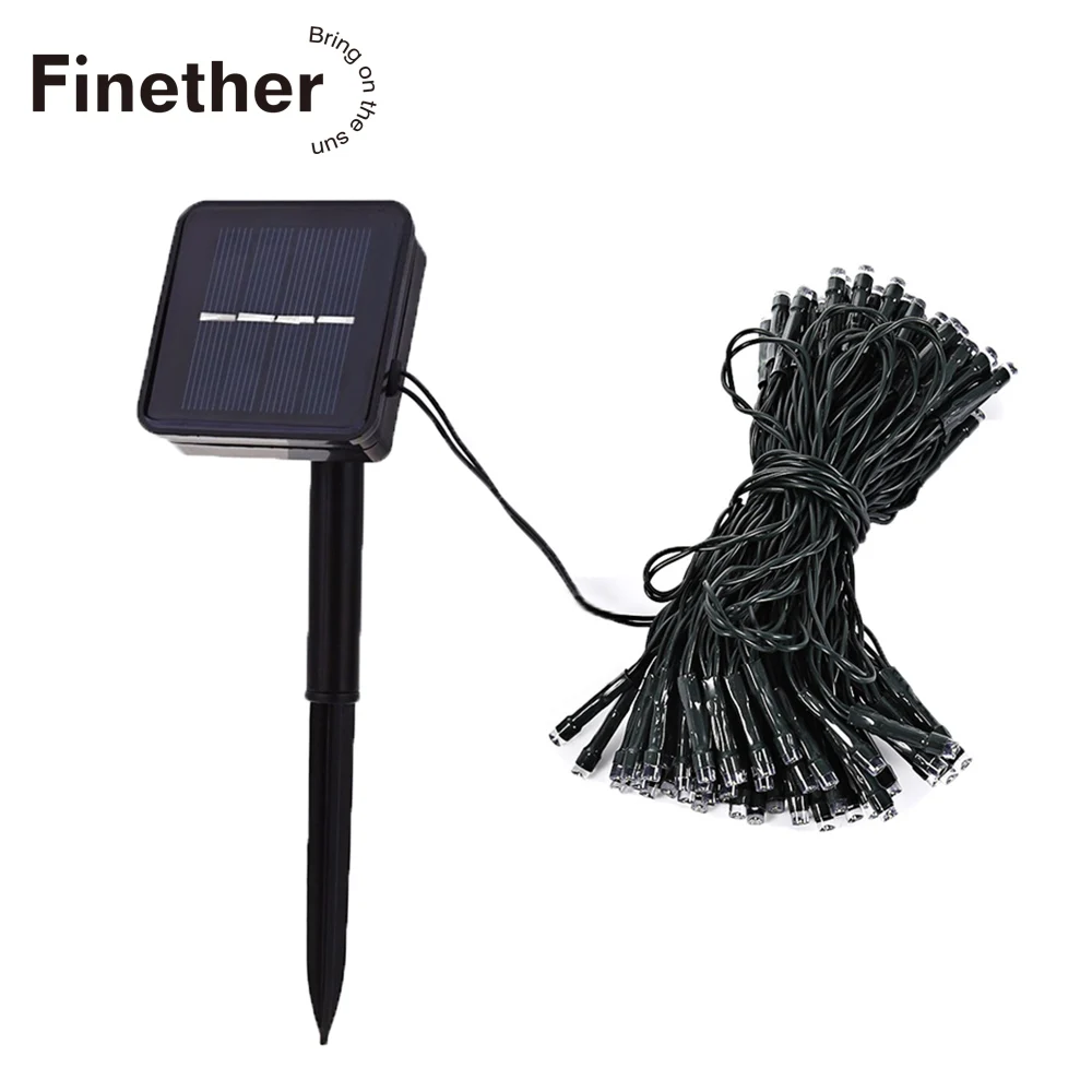 Водонепроницаемая светодиодная Солнечная гирлянда 10 м 20 8 режимов для сада