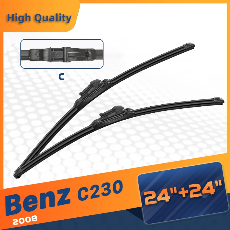 

CELANOVA Windshield Wiper Blade For Mercedes-Benz C230 2008 24"+24" Frameless Windscreen Rubber Wipers