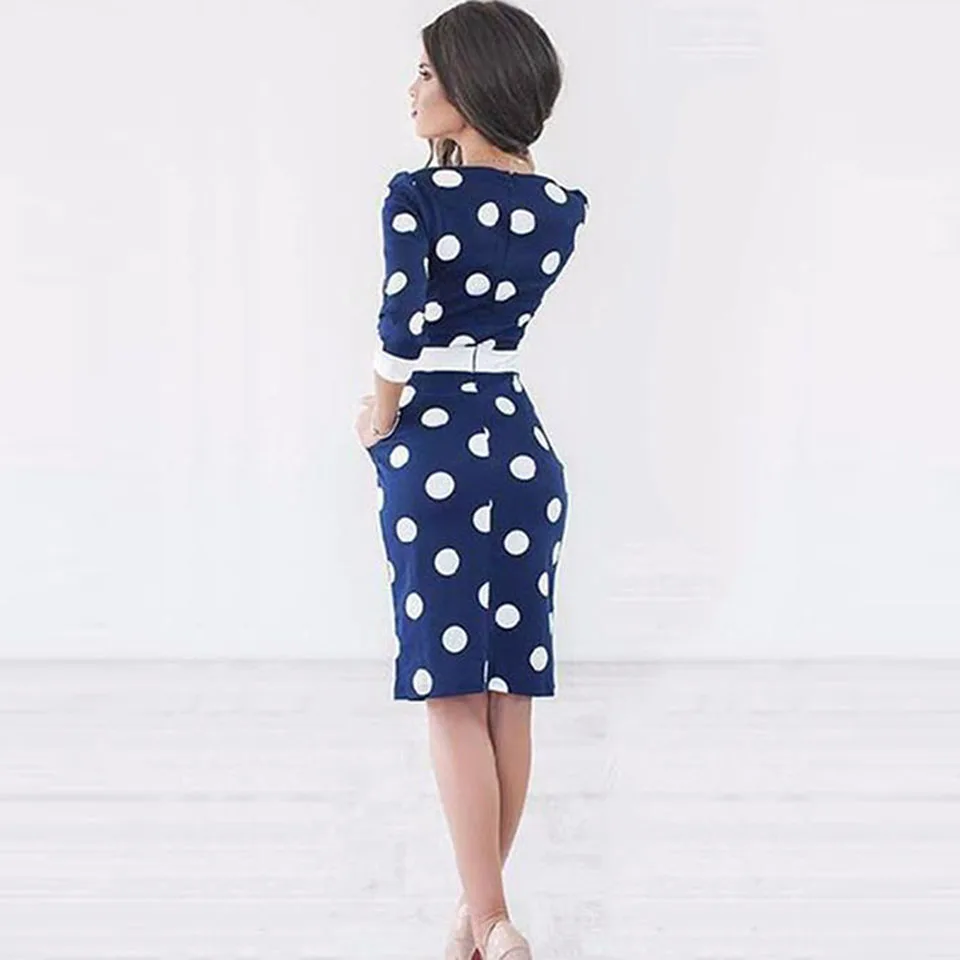 Sisjuly Bodycon Женщины Горошек Винтажное Платье Оболочка С Длинным Рукавом Бантом Ретро Офис Белый Короткие Платья Партии Лето