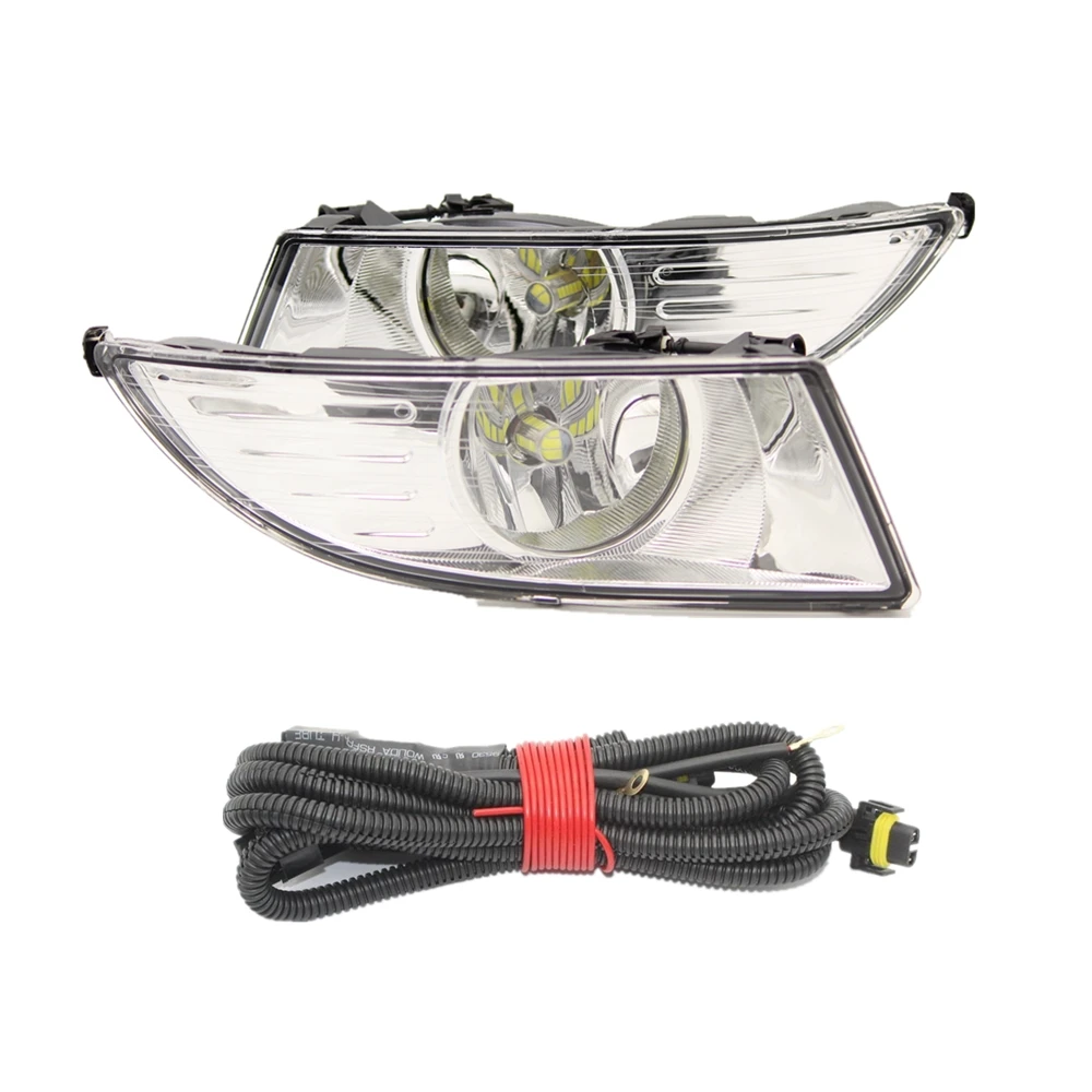 

Светодиодный автомобильный противотуманный фонарь для Skoda Fabia MK2 5J 2011 2012 2013 2014 2015 Автомобильный Стайлинг Передняя противотуманная фара Противотуманная фара со светодиодными лампами и проводом