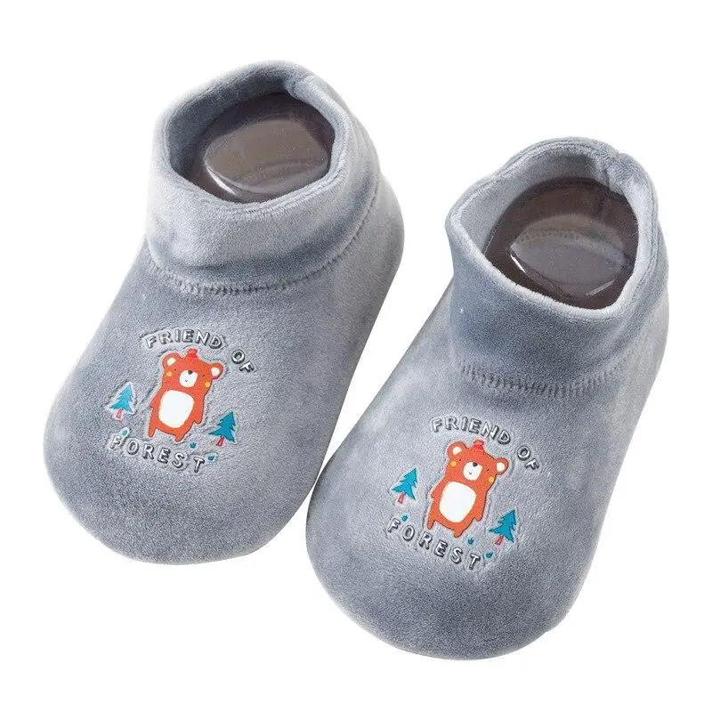 Calcetines gruesos de algod&oacute;n para beb&eacute;, medias antideslizantes con dibujos animados, c&oacute;modos, para interiores, Oto&ntilde;o e Invierno-0
