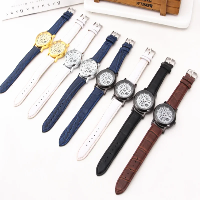 Часы наручные Luxry с гравировкой брендовые кварцевые деловые модные кожаным