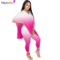 haoohu two piece set women autumn tracksuit side split plus size loose top bodycon pant lounge wear outfits matching sets urban