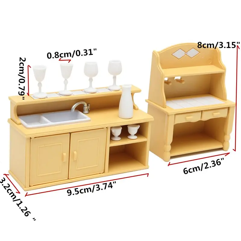 Шкафы пластиковые кухня миниатюрный кукольный домик мебель обеденный набор